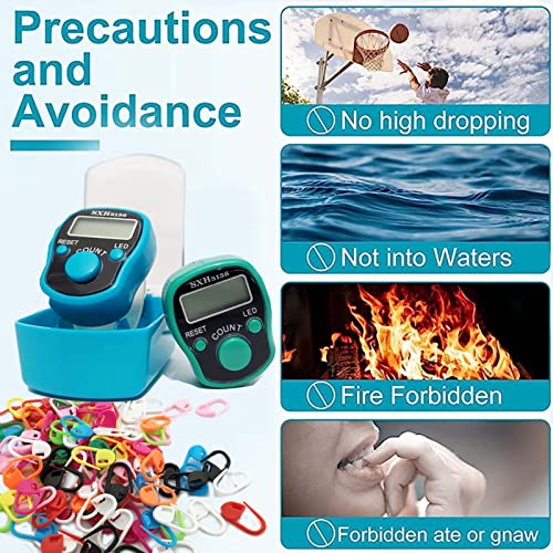 Image of 6-Pack Digital Tally Finger Counter with Led, Colorful Tasbeeh Tasbih 5-Digits Counter Clickers with Led Light, Carry Ring, Individual Hard Case for Muslims Pray Knitting Track Golf Lap