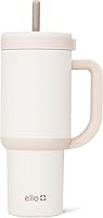 Vista 22 de Ello Oasis Vaso de 24 oz con asa y popote retráctil Taza reutilizable de acero inoxidable aislada 100% a prueba de fugas, regalos