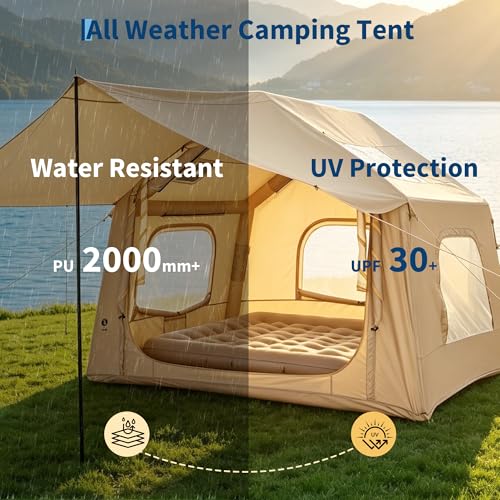Carpa inflable para camping, impermeable, 4 personas miniatura 5