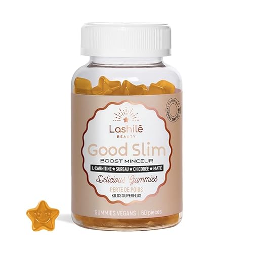 LASHILÉ BEAUTY - Compléments Alimentaires - Perte de Poids - Good Slim Sans Sucres Boost Minceur - Cure 1 mois - 60 Gummies - Fabrication Française - L-Carnitine, Sureau, Chicorée, Maté Cover