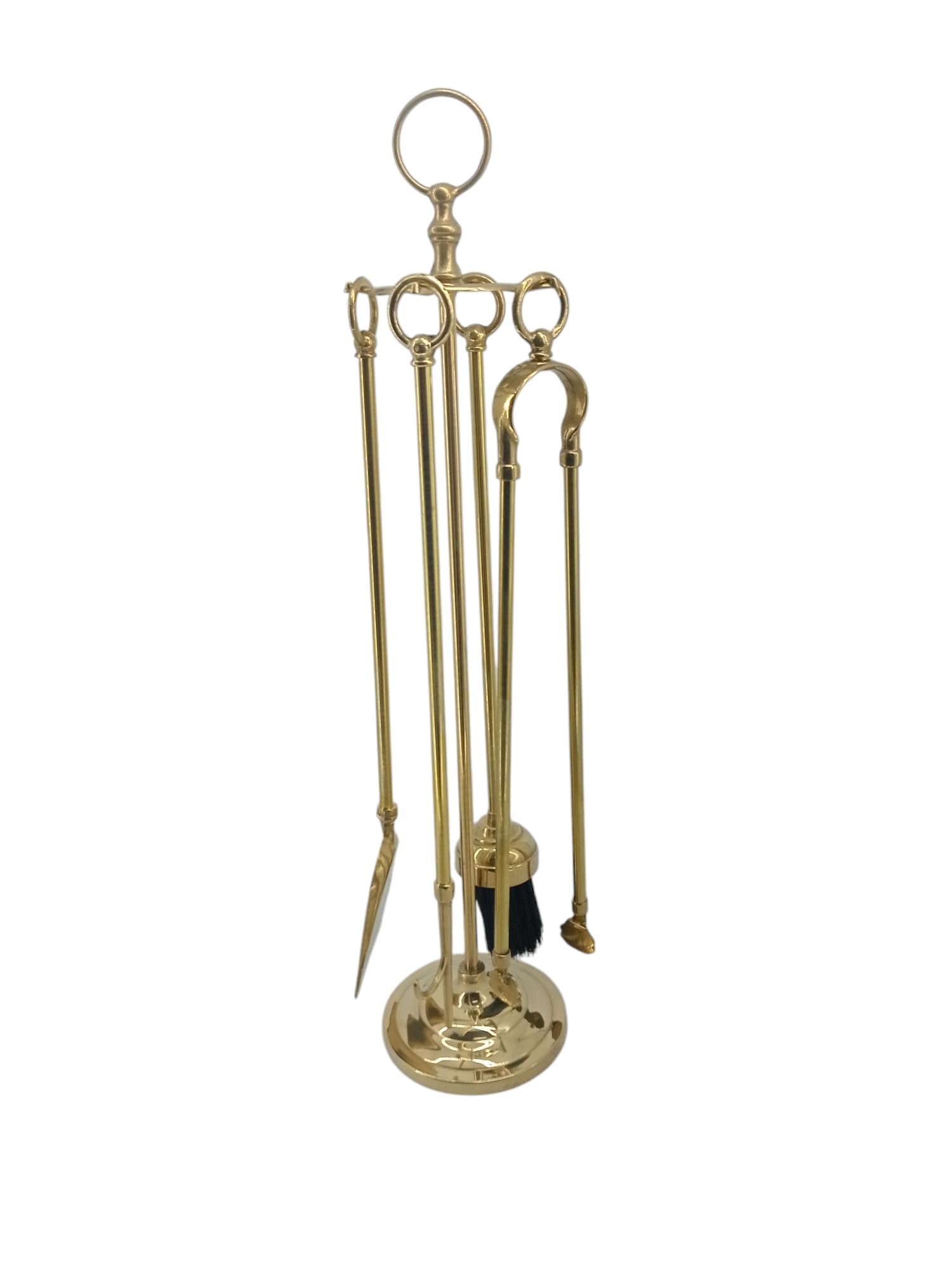 Zubehör-Set für Kamin, Werkzeug-Set, Stange aus poliertem Messing mit Ring
