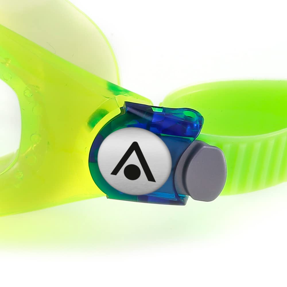 Aqua Sphere Seal Kid 2 - Occhiali da nuoto per la visione subacquea, comodi, lenti antigraffio, ipoallergeniche, lenti trasparenti, montatura verde brillante