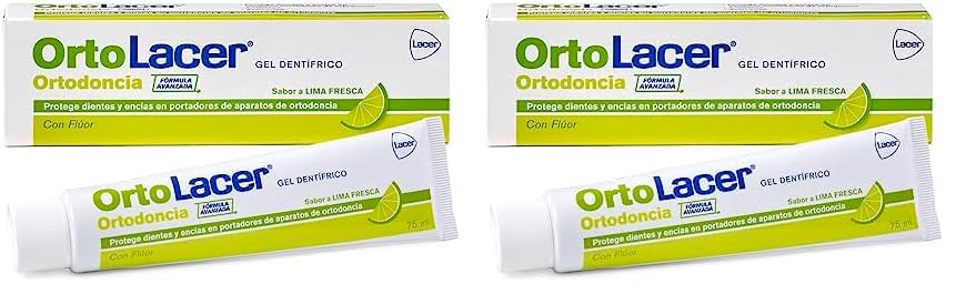 LACER ORTO - Gel Dentífrico 75 ml, para Aparatos de Ortodoncia, Protege el Esmalte de los Dientes, Triple Protección, Protección Frente a Caries, Desmineralización y la Inflamación de las Encías