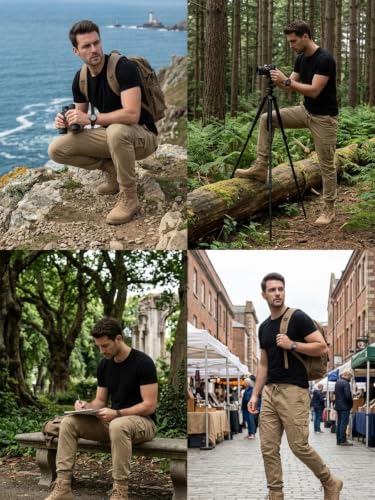 Image of Leriya Fashion Men's Cargo Pants | Multi Pocket Cotton Cargo Joggers for Men | Loose Fit Stylish Pant with Pockets | Casual Baggy Trousers & Streetwear Lower