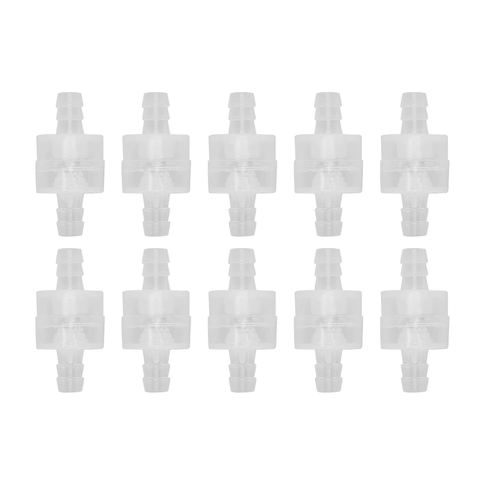 10 Uds Válvula de Retención Unidireccional Válvula de Retención de Manguera Plástico Válvula de Retención de Diafragma para la Industria Química(8mm translucent)