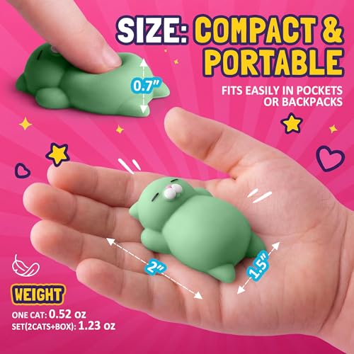 Image of Nutty Toys Squishy Cat Set - 2 inch Soft Silicone Kawaii Kitties, Top Stress Relief Toy 2026 Unique Gifts for Teens Kids Women Men Adults Best Teenage Girls Teen Boy Tween Christmas Stocking Stuffers Idea