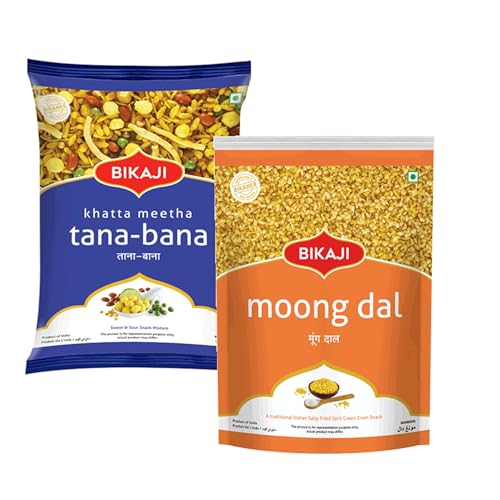 Khatta Meetha 1000g and Moong Dal 200g Combo of 1200g (42.33Oz) – Authentic Indian Snacks Family Pack | Crunchy Namkeen, Party Mix, Bar Snacks & Tea-Time Treats
