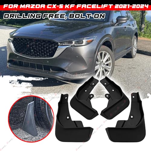 Image of Mud Flaps,Splash Guards for Mazda CX-5 KF 2021-2024 Facelift, 4 PCS Mud Flaps Splash Guards for Mazda CX-5 KF 2021-2024 Facelift Front LH RH and Rear LH RH,Black