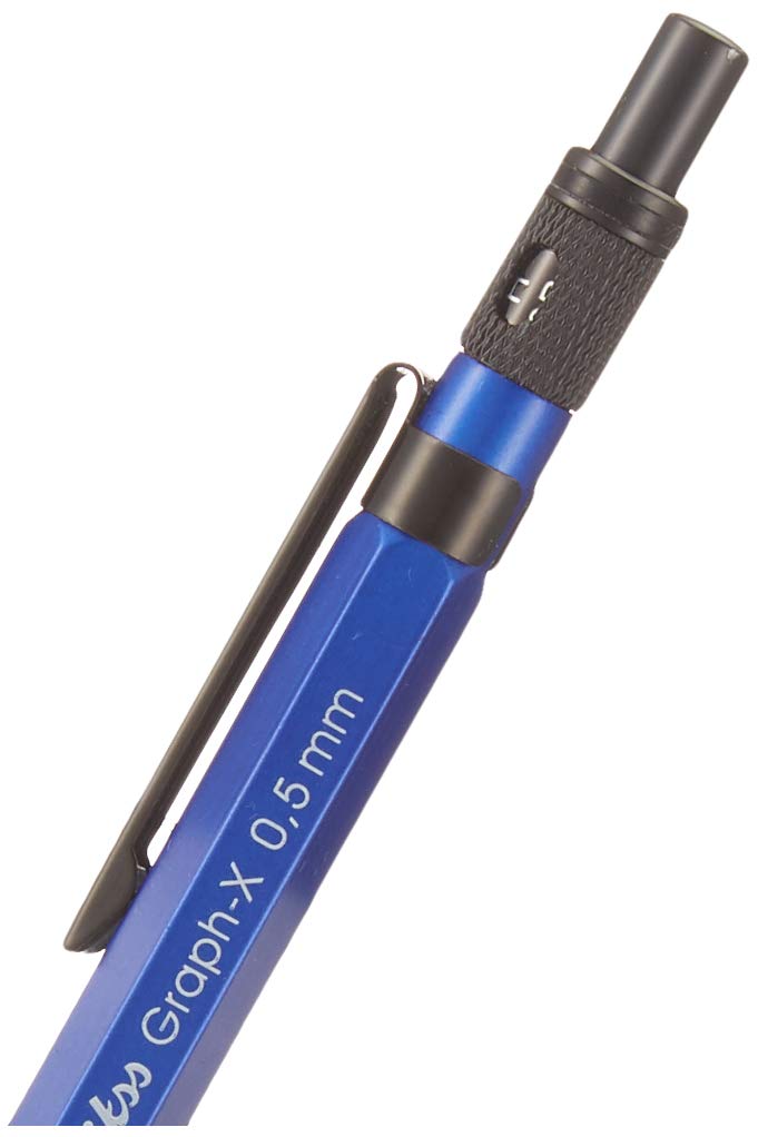 SCRIKSS - Ołówek mechaniczny - Graph-X + Scrikss Tube 2B ołówek + gumka do wycierania (niebieski, 0,5 mm)