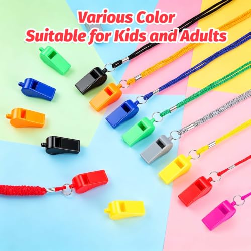 Silbatos Plásticos Multicolor 100 Piezas con Lanyards miniatura 5