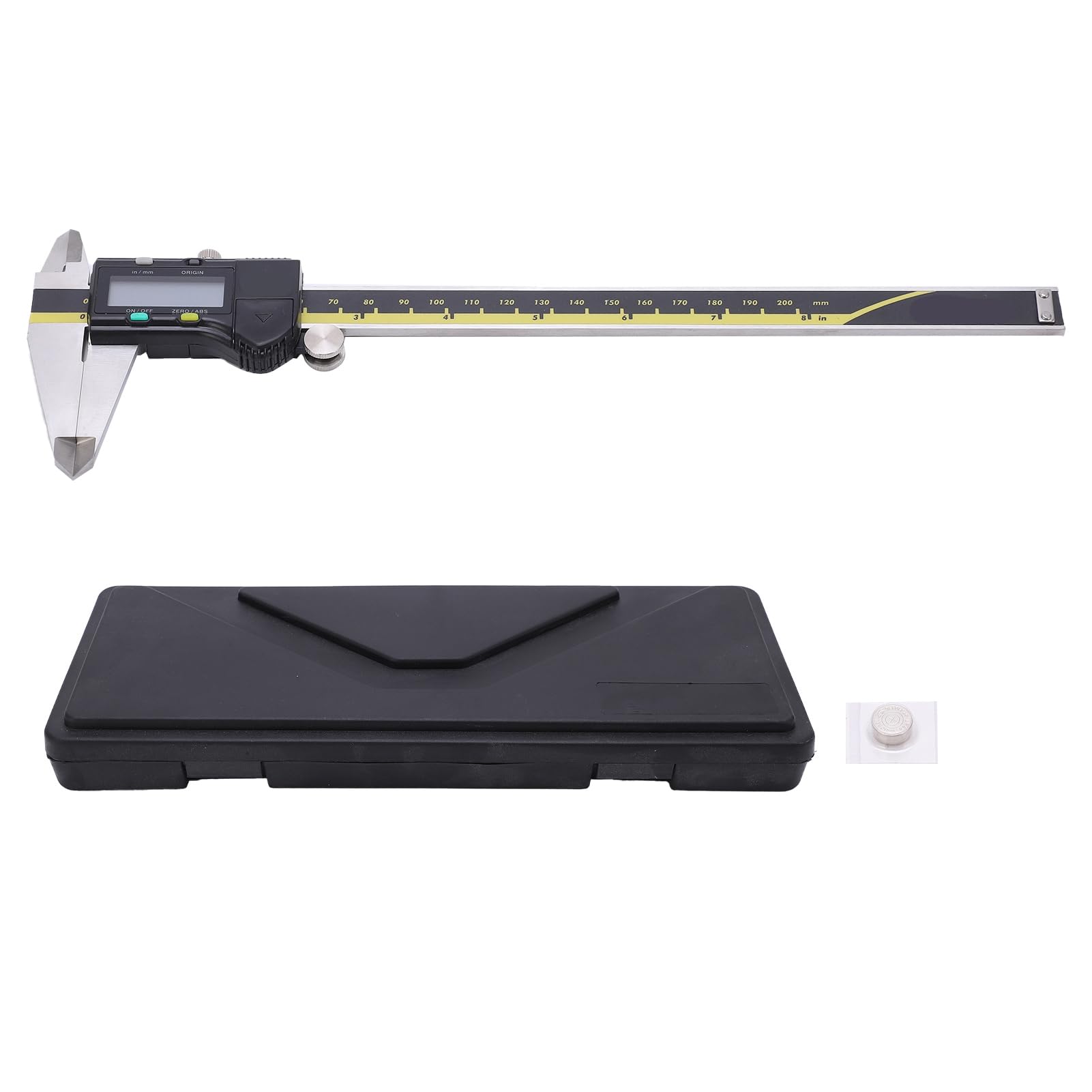 Calibro elettronico digitale 200 mm ad alta precisione 0,01 mm schermo LED calibro a corsoio strumento di misurazione per ingegneri meccanici artigiani acciaio nero