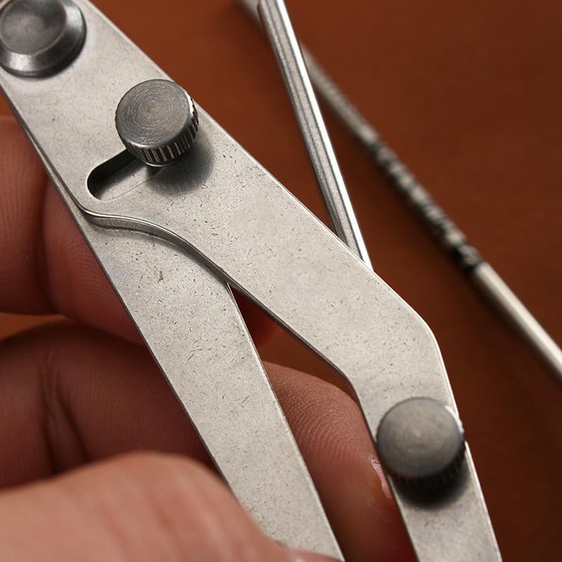 Leather Craft Pitch Gauge Spacing Silver Marking Pen Compass Divider Edger Creaser Tool Set Sewing Stitching Carving Stamping