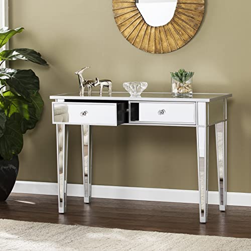Sei Furniture AM3618MC Southern Enterprises Mirrored 2 Drawer Media Console Table, Finish W, Silver thumb #6