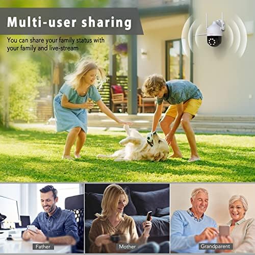 DEKCO 2K Security Camera Outdoor, CCTV Camera with Auto Tracking, Sound-Light Alarm, WiFi Home Security Camera Support Pan-Tilt 360° View, 2-Way Audio, Color Night Vision, Waterproof