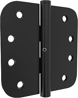 Door Hinges, 3 Pack Matte Black Door Hinges 4 Inch Stainless Steel Hinges Ball Bearing Silent Hinges Interior Door Hinge with 5/8 Radius Corners