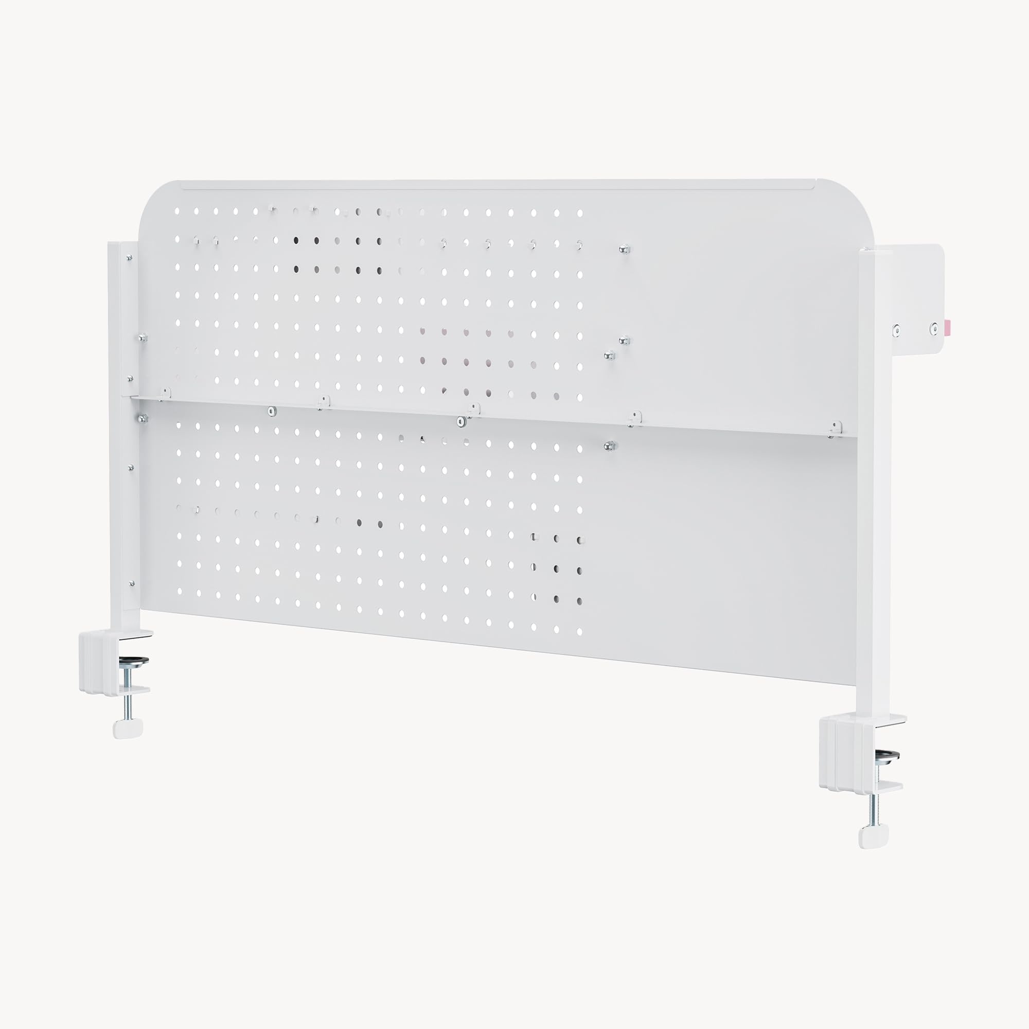 [en.casa] Schreibtisch Organizer Sauda Pegboard zum Anklemmen 114 x 68 cm höhenverstellbare Lochwand mit Ablagen und Zubehör Stecktafel für Kinderzimmer Büro Homeoffice Stahl Weiß/Rosa