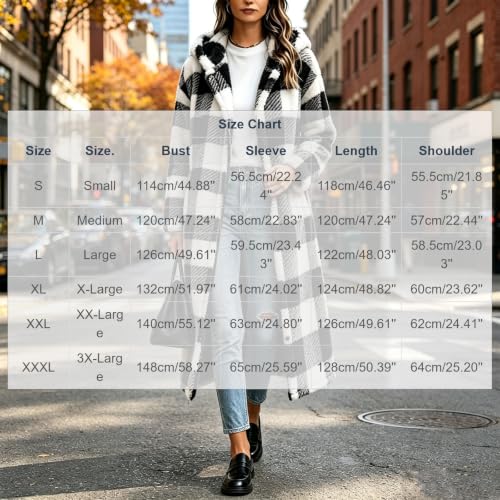 FPMLUXLL Womens Winter Jacket Warm Fleece Flannel Long Hooded Sherpa Jacket - image 6