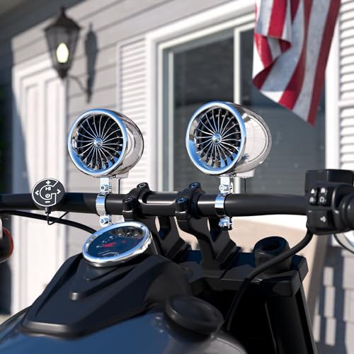 GoHawk Bluetooth Motorcycle Speakers with Amplifier, Wired Control, FM Radio, 4 Inch Weatherproof Speakers Great for Use with ATVs/Motorcycles - Thumbnail 4