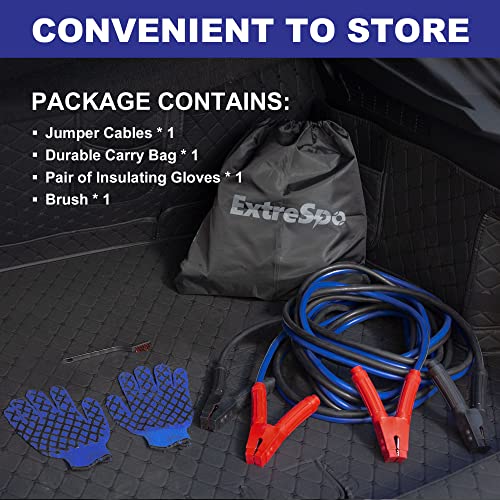 EXTRESPO Heavy Duty Jumper Cables, 0 Gauge 25 Feet 1000Amp Booster Cables, UL Listed Cables for 12V & 24V Cars, SUVs and Trucks, Jumper Cables Kit with Carry Bag, Gloves, Brushes (0 Gauge 25 Feet) by ExtreSpo - Image 7