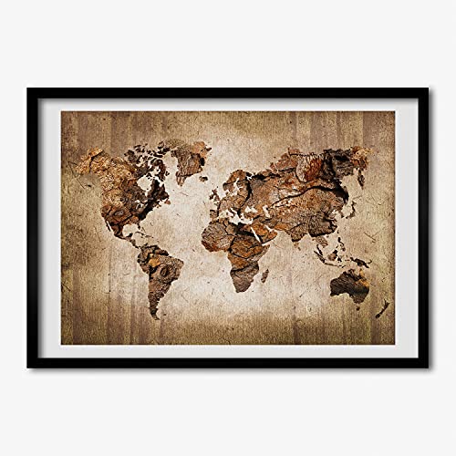 Tableau peinture décoratif avec cadre photo 70x50 cm en bois de qualité