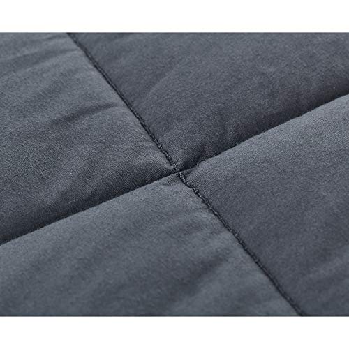 Premium Cotton Weighted Heavy Blanket Couple | 80''x90'',30lb | Adult Women Men | King Size | Dark Grey - Thumbnail 4
