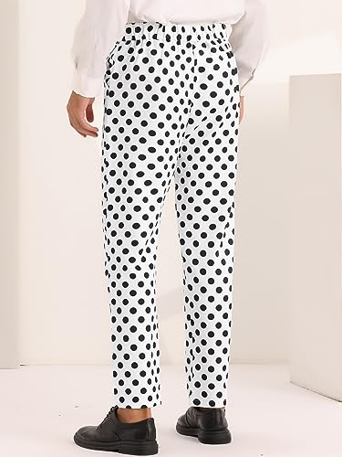 Lars Amadeus Polka Dots Dress Pants for Men's Big and Tall Flat Front Formal Printed Trousers3