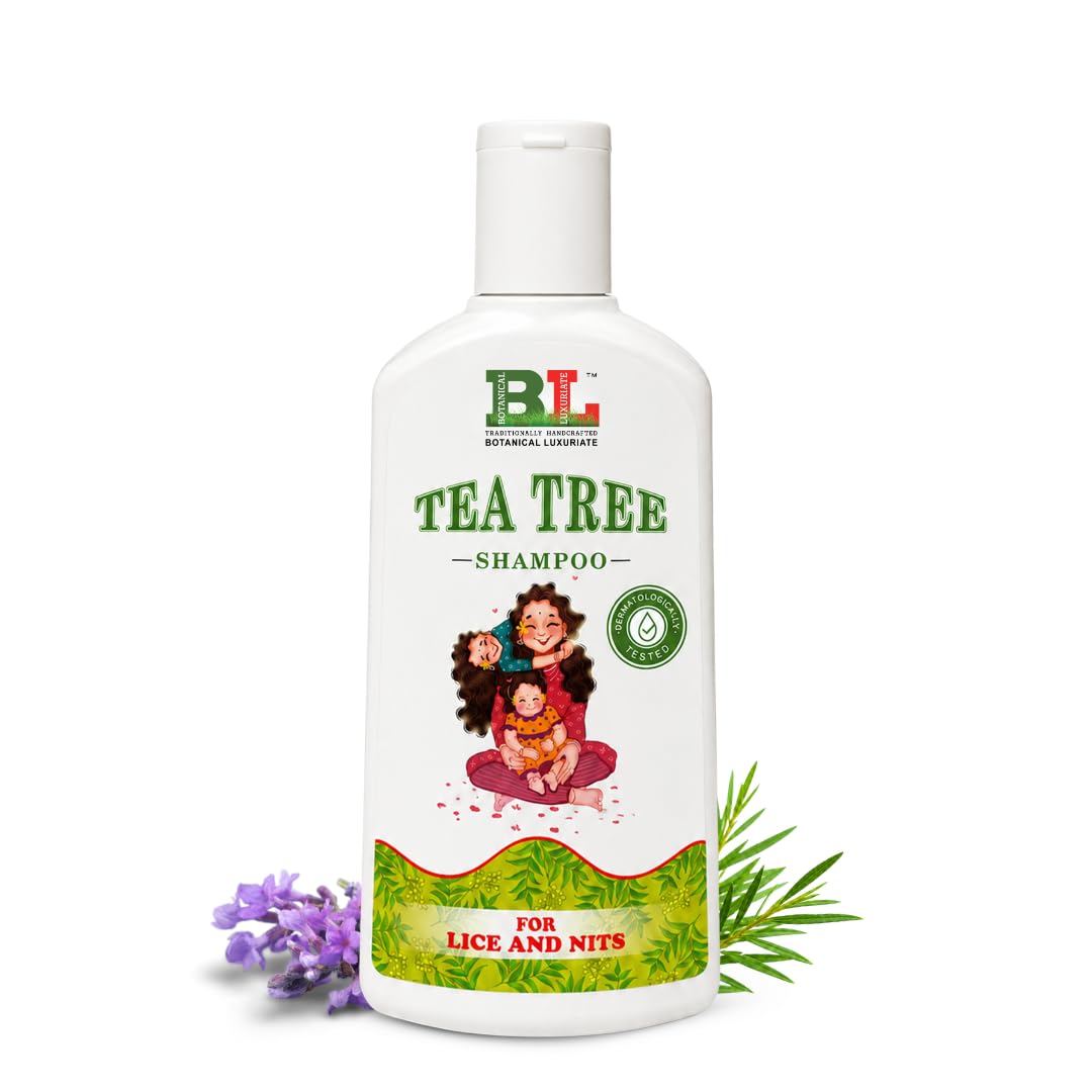 botanical luxuriate tea tree anti-lice & nits shampoo 50ml | tea tree extract, neem & geranium extract, dermatologically tested