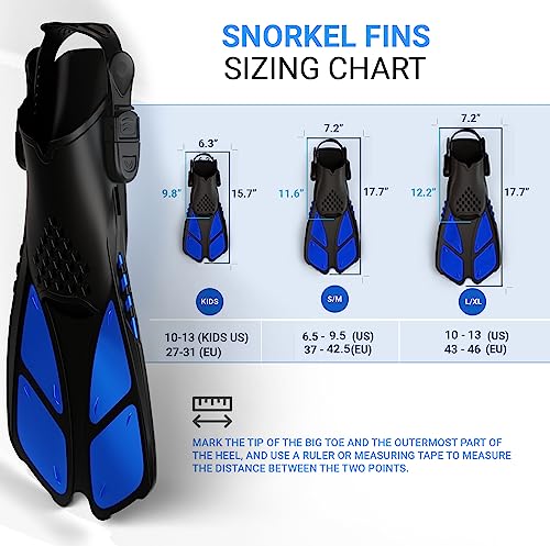 Cozia Design Adjustable Swim Fins - Snorkel Fins For Lap Swimming, Travel Size Scuba Diving Flippers For Snorkel Set Adult, Neoprene Water Socks And Mesh Carrying Bag Included #TOP2