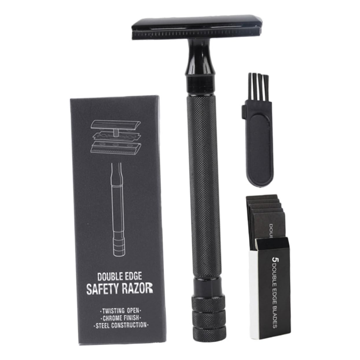 Healeved 3sets Rasoio Sicurezza Manuale Doppio Taglio Impugnatura Antiscivolo e Scatola Per Viaggio Rasoio Barbieri Per e Ascelle Panno e