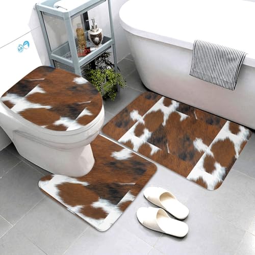 Tapis de bain lavables texture fourrure de vache pour réchauffer le sol de votre douche