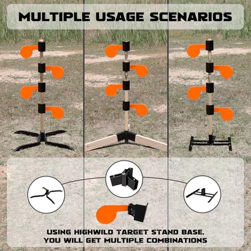 Image of Highwild 6 inch x 3 /8 inch AR500 Dueling Tree Paddle Set Reactive Steel Dueling Tree Targets DIY Shooting Target Kit for Shooting Range Outdoor - for Use with 2X4 Board - 2 Pack