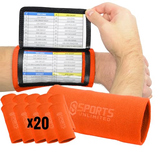Image of Sports Unlimited Adult Triple Wrist Coach, Football Wristbands for Plays, Baseball Wristbands, QB Arm Bands