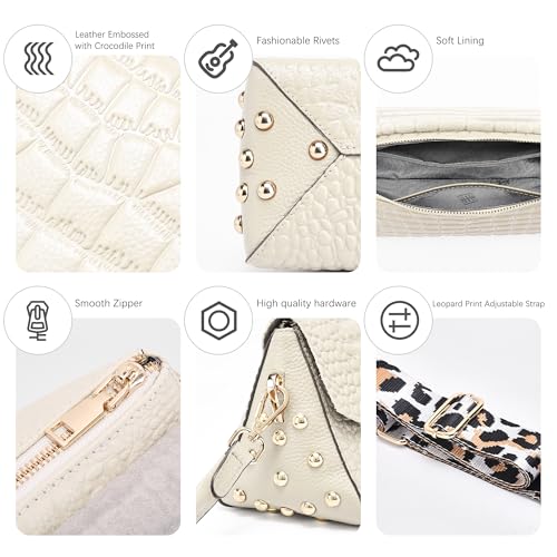 Image of BOYATU Genuine Leather Shoulder Bag Women: Handmade Crocodile Pattern Purse
