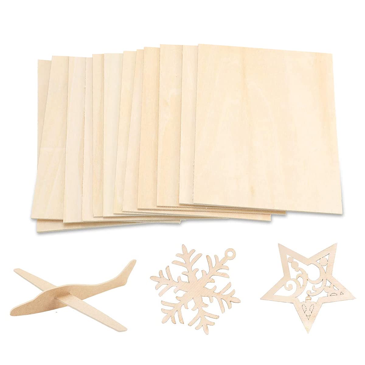 Tiardey 8 Pcs (200 X 200 X 2 Mm) Balsa Wood Sheets Thin Balsawood Sheets Unfinished Plywood Board For Diy Wooden House Aircraft Ship Boat Model Projects