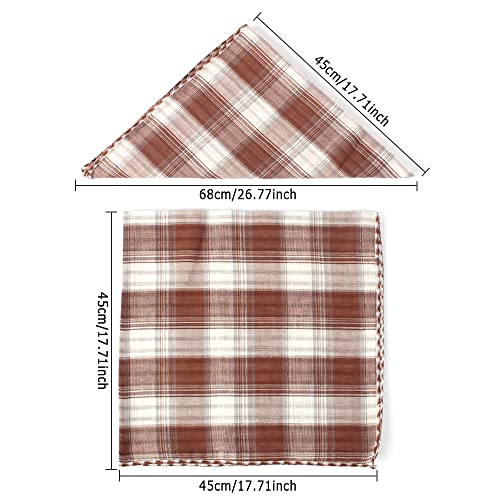 Dadabig 4 Stück Bandana für Hund, Haustier Bandanas Hundehalstuch Kragen Stilvolle Kariertes Hunde-Halstuch Reversibel Dreieck Lätzchen Welpen Halstuch für Niedlichen Hunde und Katze (Baumwolle)