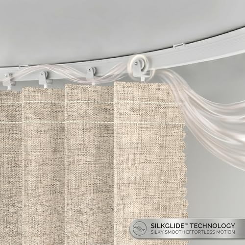 Image of ILRON Accordion Folding Room Partition with Ceiling Track - Retractable Room Divider Curtain, Effortless Setup(Beige 180 inch W x 84 inch L-Pack of 1)
