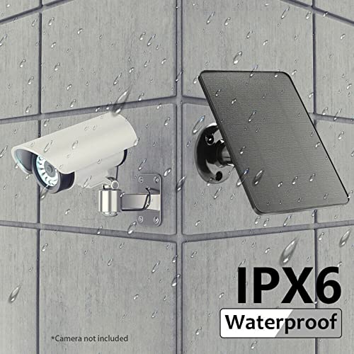 Solar Panel for Security Camera 10W DC 5V Micro USB Solar Panel 360° Rotation Adjustable IPX6 Waterproof Solar Panel Charger with Wall Plugs for Wireless Outdoor Security Camera (Black) - Image 3