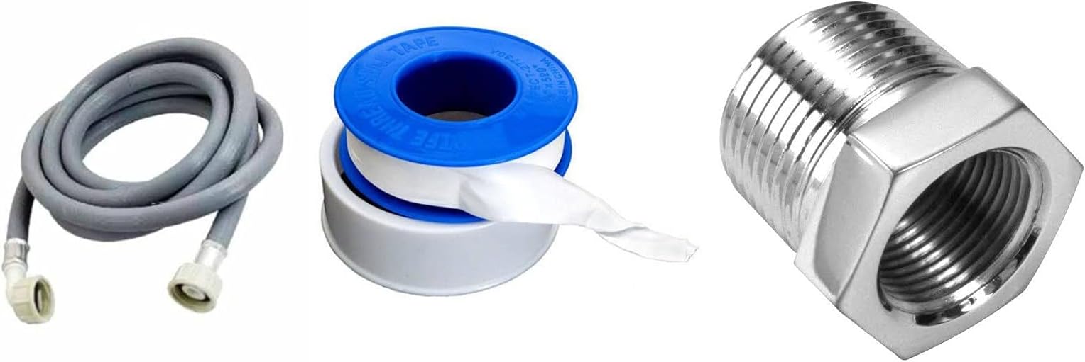 Abbasali Washing Machine Inlet Pipe With Teflon And Reducer For Angle Valve (2 Mtr)
