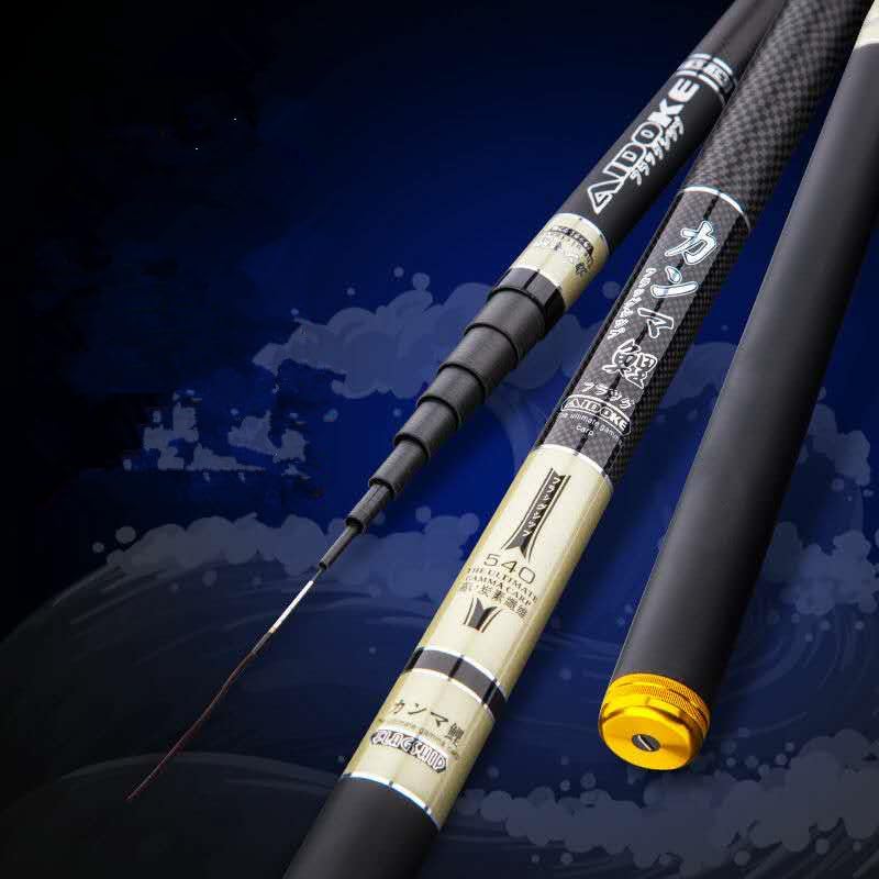 Canna da Pesca a Mano in Fibra di Carbonio Dura Super Leggera | Canne da pesca telescopiche, Alimentatore for canne da flusso, 3,6 m, 4,5 m, 5,4 m, 6,30 m, 7,2 m,