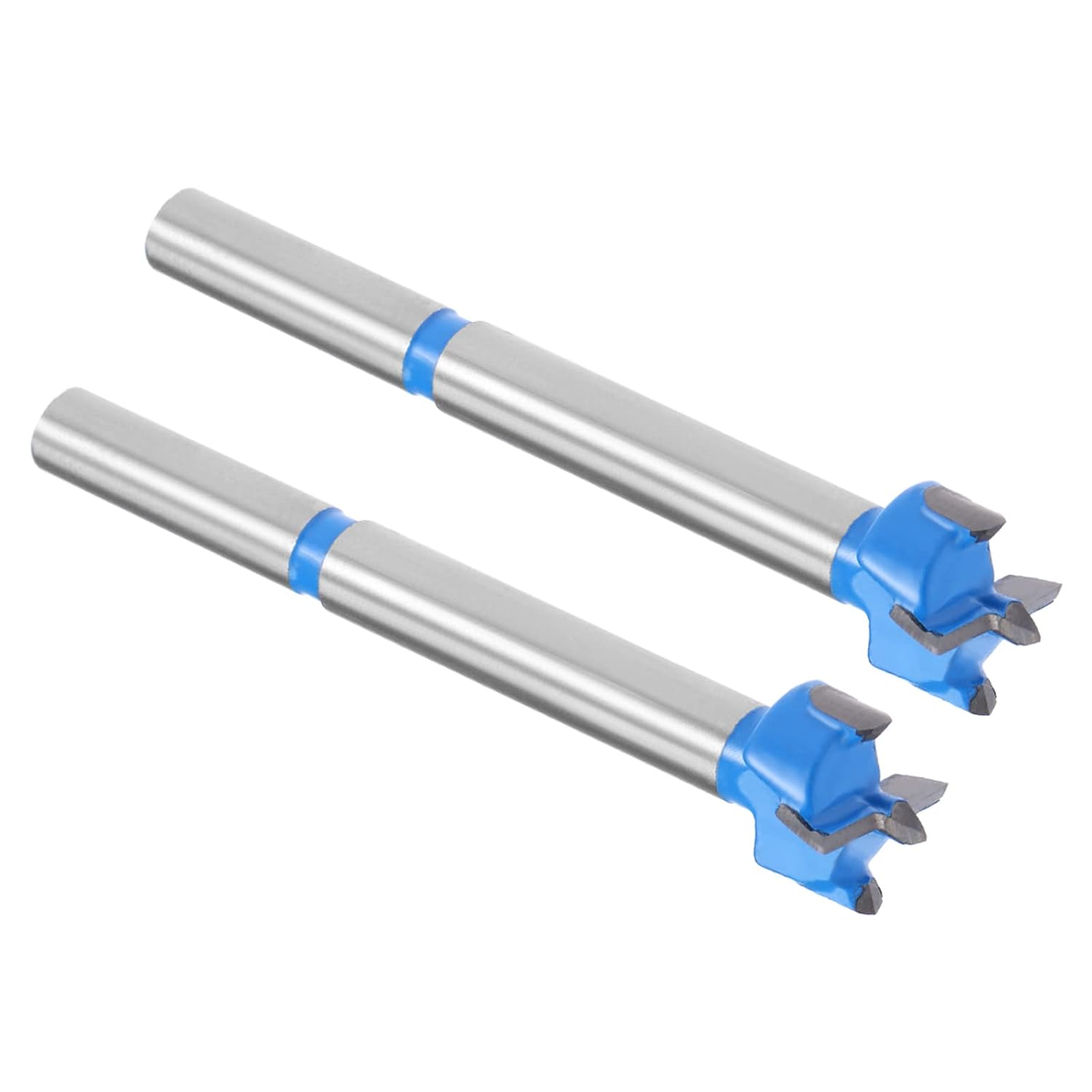 2pcs Forstner Drill Bits - [17mm] Tungsten Carbide Auger Opener for Wood Furniture Hinge Woodworking Use, Round Shank, Dark Blue