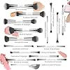 Set de 16 Pinceles de Maquillaje de Doble Punta MAANGE con Estuche de Viaje, Plata, Profesionales para Cara y Ojos, Base, Polvo, Rubor, Correctores, Sombras, Delineador y Difuminado (16 en 32) 6
