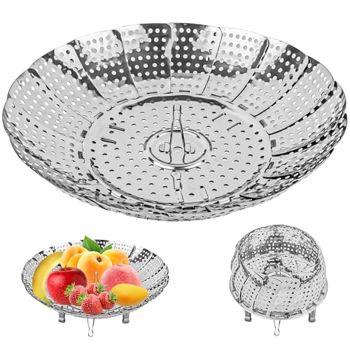 Edelstahl Dampfeinsatz Faltbar - Gesund Dämpfen Von Gemüse, Fisch & Knödeln