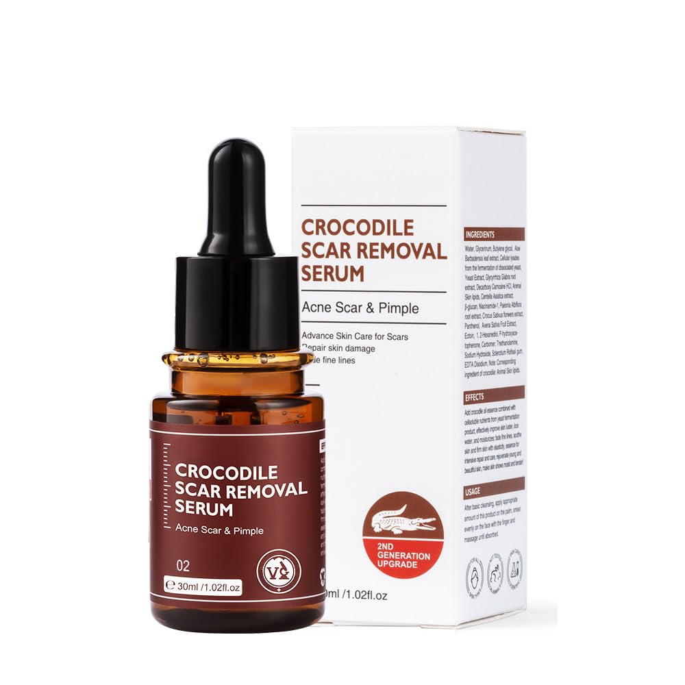 1PC Crocodile Repair Serum, Anti Scar Oil With Herbal Extract Activate Cell Vitality & Restore The Youthful State of Skin Inside Out, 15ml