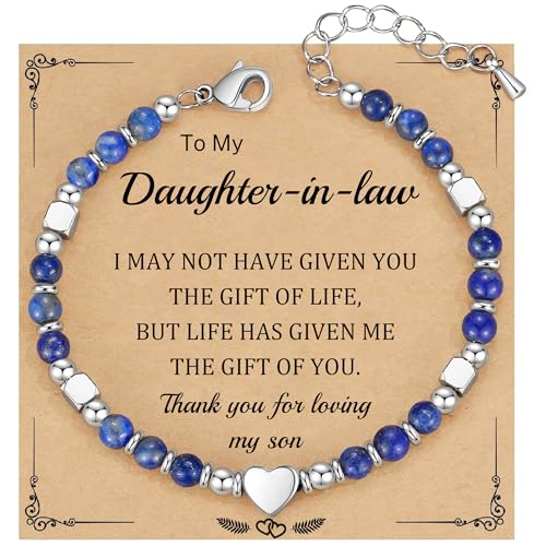 Christmas Gifts for Women, Stocking Stuffers for Teens Beaded Bracelets for Women Gifts for Mom Christmas Gift Mothers Day Gift for Grandma Daughter Bonus Mom Nature Stone Bead Bracelet Graduation Jewelry for Her 2026