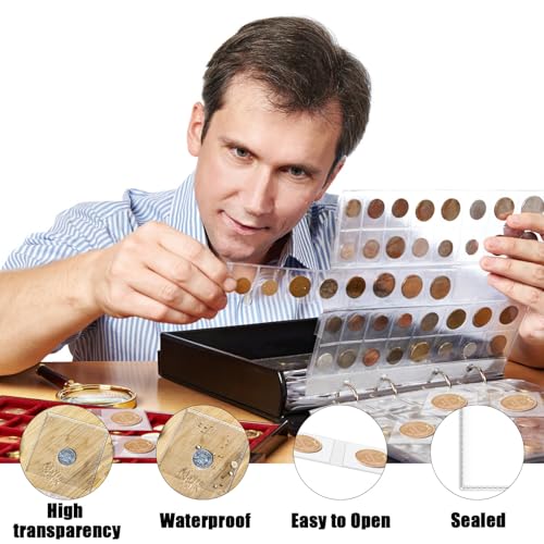 200 piezas fundas dobles para monedas 2.5 x 2.5 pulgadas miniatura 5