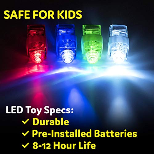 PartySticks Light Up Rings LED Finger Lights - 40pk Flashing Glow Rings, Wearable Party Favors and Party Supplies for Kids and Adults