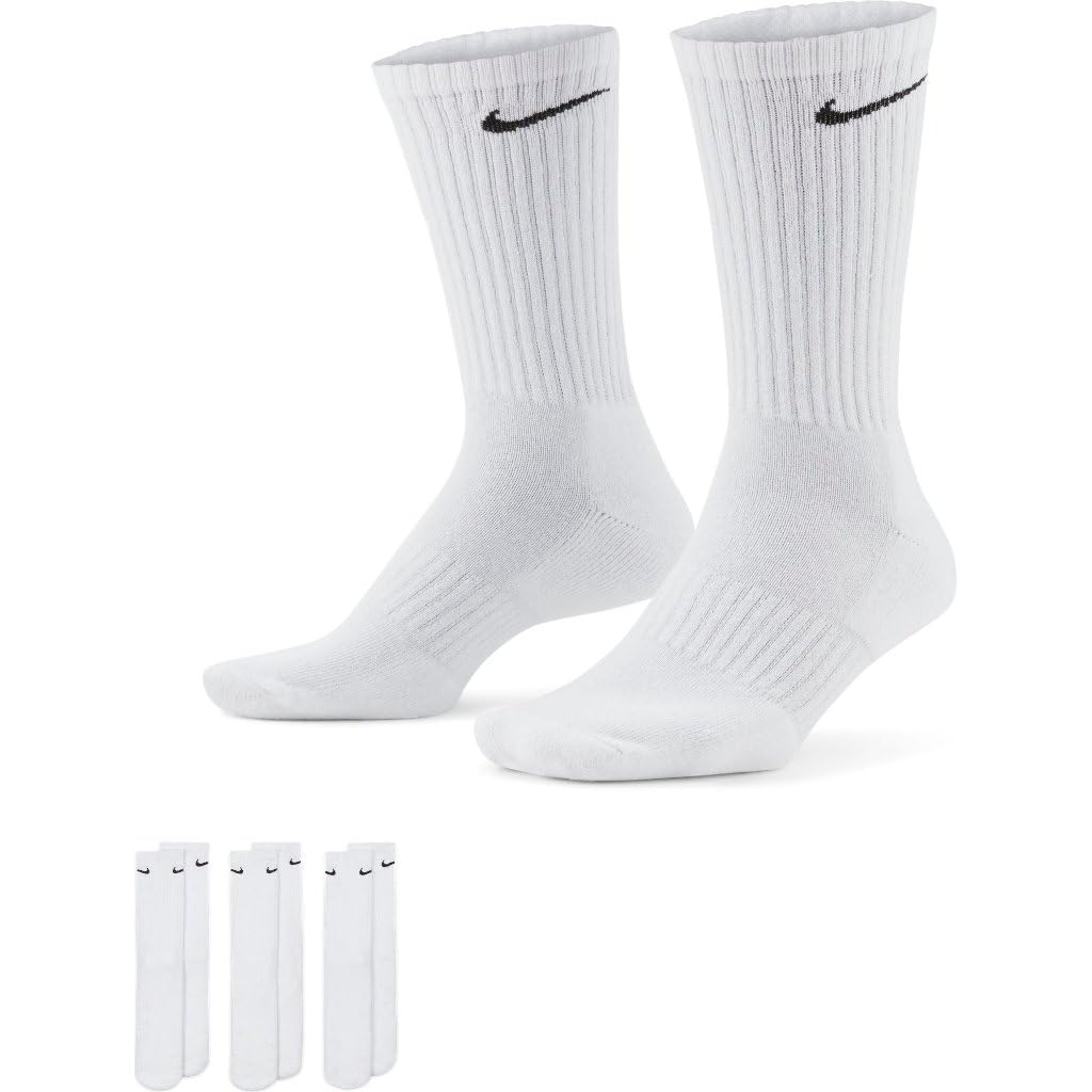 Nike Kobiety Value Cotton Crew SX4508-101 Skarpety, Biały, M
