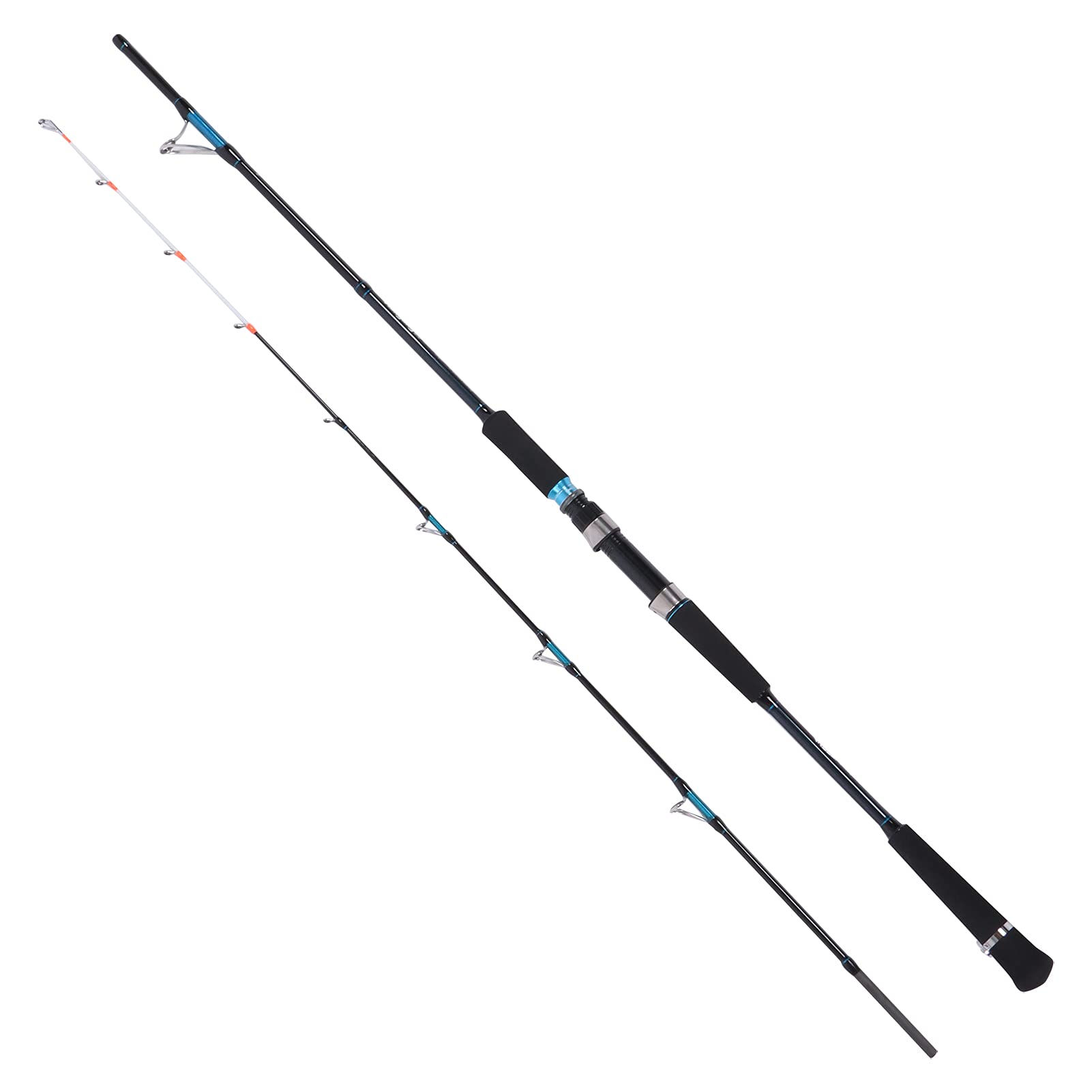 Naroote Canne à Pêche en Carbone, Canne à Pêche Confortable et Antidérapante en EVA, Légère à Corps en Carbone Haute densité avec Design Lumineux Anti-enchevêtrement de Ligne, Idéale pour Les