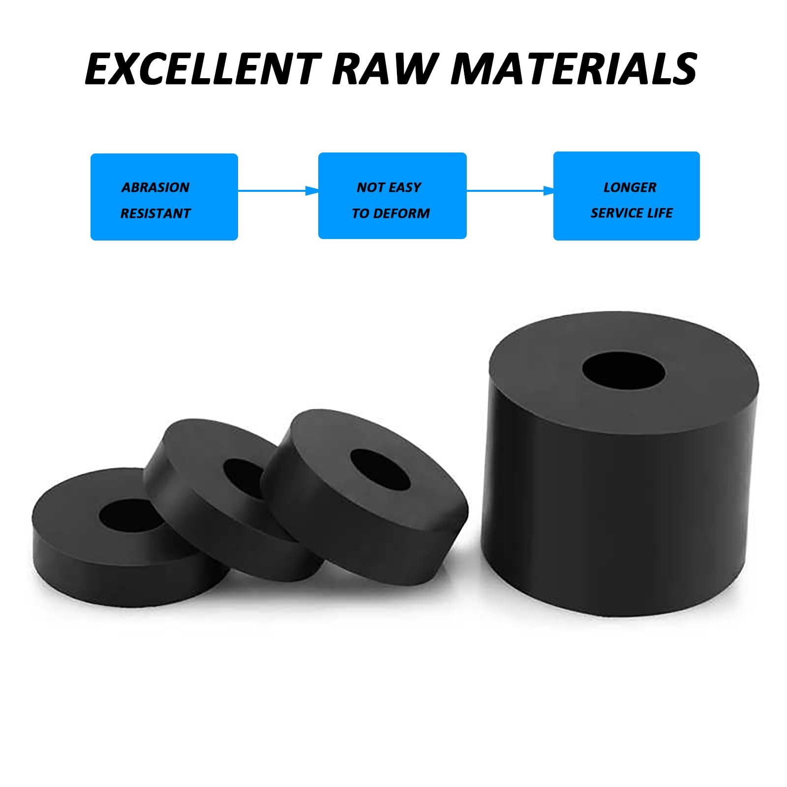 2 Stück Schwarze Flache Gummischeiben OD 150 mm, Gummischeiben in Mehreren Größen für Stoßdämpfung, Abdichtung und Rutschfestigkeit,Schwarz,150 * 30 * 20