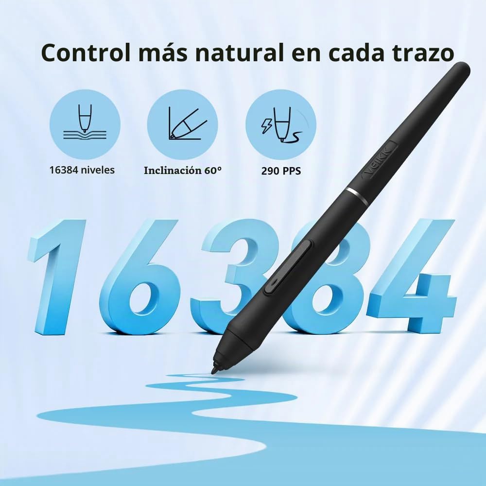 VEIKK VK1060PRO - Tableta gráfica de Dibujo (10 x 6 Pulgadas, lápiz Digital con lápiz Capacitivo pasivo sin batería (8192) Compatible con Android Windows y Mac OS